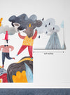 A Cheerful Friends Wallpaper, Travels Mural, Oversized Custom Size Wall Art, Non-Woven, Non-Adhesive, Modern Wall Paper, Removable