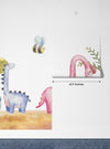 Colorful Dinosaurs, Trees Wallpaper, Seamless Pattern Mural, Oversized Custom Size Wall Art, Non-Woven, Non-Adhesive, Modern Wall Paper, Removable