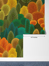 Autumn Forest Wallpaper, Seamless Pattern Mural, Oversized Custom Size Wall Art, Non-Woven, Non-Adhesive, Modern Wall Paper, Removable
