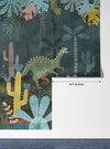Dino World Wallpaper, Jungle Mural, Oversized Custom Size Wall Art, Non-Woven, Non-Adhesive, Modern Wall Paper, Removable