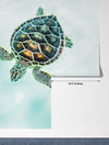Cute Baby Turtle Wallpaper, Turquoise Water Mural, Oversized Custom Size Wall Art, Non-Woven, Non-Adhesive, Modern Wall Paper, Removable