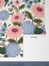 Pink and Blue Floral Wallpaper, Seamless Pattern Mural, Oversized Custom Size Wall Art, Non-Woven, Non-Adhesive, Modern Wall Paper, Removable