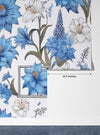 Artful Floral, Borders Wallpaper, Seamless Pattern Mural, Oversized Custom Size Wall Art, Non-Woven, Non-Adhesive, Modern Wall Paper, Removable