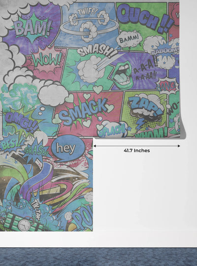 Comics Wallpaper, Graffiti Mural, Oversized Custom Size Wall Art, Non-Woven, Non-Adhesive, Modern Wall Paper, Removable