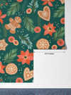 Gingerbreads Wallpaper, Seamless Pattern Mural, Oversized Custom Size Wall Art, Non-Woven, Non-Adhesive, Modern Wall Paper, Removable