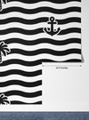 Palm Tree, Anchor Wallpaper, Seamless Pattern Mural, Oversized Custom Size Wall Art, Non-Woven, Non-Adhesive, Modern Wall Paper, Removable