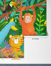 Colorful Wild Animals Wallpaper, African Jungle Mural, Oversized Custom Size Wall Art, Non-Woven, Non-Adhesive, Modern Wall Paper, Removable