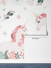 Cute Unicorns Wallpaper, Floral Mural, Oversized Custom Size Wall Art, Non-Woven, Non-Adhesive, Modern Wall Paper, Removable