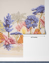 Tropical Vintage Landscape Wallpaper, Purple Trees Wall Mural, Oversized Custom Size Wall Art, Non-Woven, Non-Adhesive, Modern Wall Paper, Removable