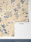 Watercolor Wildflowers Wallpaper, Seamless Pattern Mural, Oversized Custom Size Wall Art, Non-Woven, Non-Adhesive, Modern Wall Paper, Removable