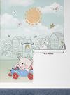 Cute Baby Animals Wallpaper, Hand Drawn Mural, Oversized Custom Size Wall Art, Non-Woven, Non-Adhesive, Modern Wall Paper, Removable