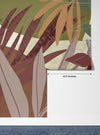 Abstract Botanical Wallpaper, Leaves Mural, Oversized Custom Size Wall Art, Non-Woven, Non-Adhesive, Modern Wall Paper, Removable