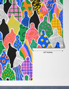 Colorful Diverse People Crowd Wallpaper, Seamless Pattern Mural, Oversized Custom Size Wall Art, Non-Woven, Non-Adhesive, Modern Wall Paper, Removable