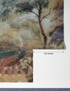 Peacock Wallpaper, Vintage Drawing Mural, Oversized Custom Size Wall Art, Non-Woven, Non-Adhesive, Modern Wall Paper, Removable