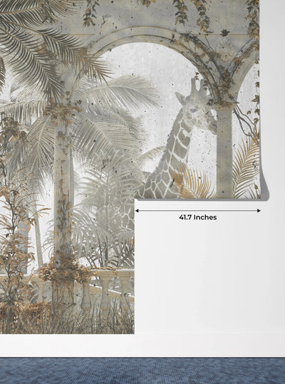 Tropical Leaves Wallpaper, Vines Mural, Oversized Custom Size Wall Art, Non-Woven, Non-Adhesive, Modern Wall Paper, Removable