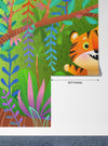 Cute Tiger Wallpaper, Exotic Jungle Mural, Oversized Custom Size Wall Art, Non-Woven, Non-Adhesive, Modern Wall Paper, Removable