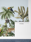 Jungle Animals Wallpaper, Flowers Mural, Oversized Custom Size Wall Art, Non-Woven, Non-Adhesive, Modern Wall Paper, Removable