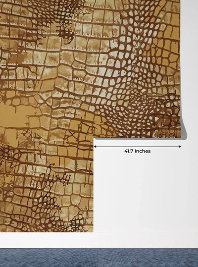 Crocodile Skin Wallpaper, Seamless Pattern Mural, Oversized Custom Size Wall Art, Non-Woven, Non-Adhesive, Modern Wall Paper, Removable