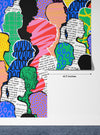 Colorful Diversed People Crowd Wallpaper, Seamless Pattern Mural, Oversized Custom Size Wall Art, Non-Woven, Non-Adhesive, Modern Wall Paper, Removable