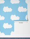 Cloud Wallpaper, Seamless Pattern Mural, Oversized Custom Size Wall Art, Non-Woven, Non-Adhesive, Modern Wall Paper, Removable