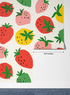 Colorful Strawberries Wallpaper, Seamless Pattern Mural, Oversized Custom Size Wall Art, Non-Woven, Non-Adhesive, Modern Wall Paper, Removable