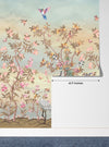 Elegant Floral, Birds Wallpaper, Seamless Pattern Mural, Oversized Custom Size Wall Art, Non-Woven, Non-Adhesive, Modern Wall Paper, Removable