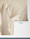 Abstract Botanical Wallpaper, Brown and Beige Wall Mural, Oversized Custom Size Wall Art, Non-Woven, Non-Adhesive, Modern Wall Paper, Removable