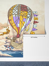 Colorful Balloons Wallpaper, Airplanes Mural, Oversized Custom Size Wall Art, Non-Woven, Non-Adhesive, Modern Wall Paper, Removable