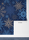 Snowflakes Wallpaper, Seamless Pattern Mural, Oversized Custom Size Wall Art, Non-Woven, Non-Adhesive, Modern Wall Paper, Removable