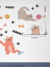 Cute Pet Doodle Wallpaper, Cats and Dogs Mural, Oversized Custom Size Wall Art, Non-Woven, Non-Adhesive, Modern Wall Paper, Removable