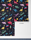 Astronaut Dinosaurs Wallpaper, Cute Space Seamless Pattern Mural, Oversized Custom Size Wall Art, Non-Woven, Non-Adhesive, Modern Wall Paper, Removable