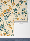 Cute Wildflowers Wallpaper, Seamless Pattern Mural, Oversized Custom Size Wall Art, Non-Woven, Non-Adhesive, Modern Wall Paper, Removable
