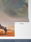 Planet Mars Wallpaper, Cosmonaut, Desert Mural, Oversized Custom Size Wall Art, Non-Woven, Non-Adhesive, Modern Wall Paper, Removable