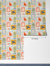 Retro Tropical Summer Wallpaper, Seamless Pattern Mural, Oversized Custom Size Wall Art, Non-Woven, Non-Adhesive, Modern Wall Paper, Removable