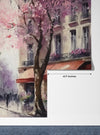Spring in Paris Watercolor Wallpaper, Eiffel Tower Mural, Oversized Custom Size Wall Art, Non-Woven, Non-Adhesive, Modern Wall Paper, Removable