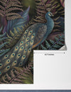 Royal Birds Wallpaper, Tropical Seamless Background Mural, Oversized Custom Size Wall Art, Non-Woven, Non-Adhesive, Modern Wall Paper, Removable