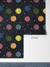 Colorful Balls Wallpaper, Black Background Mural, Oversized Custom Size Wall Art, Non-Woven, Non-Adhesive, Modern Wall Paper, Removable