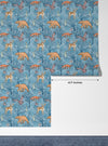 Forest Animals Wallpaper, Winter Seamless Pattern Mural, Oversized Custom Size Wall Art, Non-Woven, Non-Adhesive, Modern Wall Paper, Removable