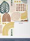 Abstract Leaves and Geometric Shapes Wallpaper, Seamless Pattern Mural, Oversized Custom Size Wall Art, Non-Woven, Non-Adhesive, Modern Wall Paper, Removable