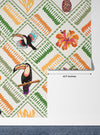 Tropical, Parrot, Pineapple Wallpaper, Seamless Pattern Mural, Oversized Custom Size Wall Art, Non-Woven, Non-Adhesive, Modern Wall Paper, Removable