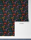 Colorful Dinosaur Skeletons Wallpaper, Seamless Pattern Mural, Oversized Custom Size Wall Art, Non-Woven, Non-Adhesive, Modern Wall Paper, Removable