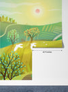 Countryside Wallpaper, Bright Nature Mural, Oversized Custom Size Wall Art, Non-Woven, Non-Adhesive, Modern Wall Paper, Removable