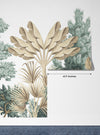 Tropical Botanical Wallpaper, Vintage Mural, Oversized Custom Size Wall Art, Non-Woven, Non-Adhesive, Modern Wall Paper, Removable