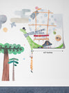 Cute Animals Wallpaper, Travelling by Balloon Mural, Oversized Custom Size Wall Art, Non-Woven, Non-Adhesive, Modern Wall Paper, Removable