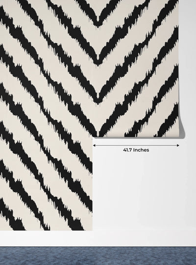 Diagonal Ikat Wallpaper, Seamless Pattern Mural, Oversized Custom Size Wall Art, Non-Woven, Non-Adhesive, Modern Wall Paper, Removable