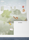 Cute Animals Wallpaper, Woodland Summer Mural, Oversized Custom Size Wall Art, Non-Woven, Non-Adhesive, Modern Wall Paper, Removable