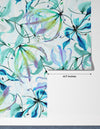 Hand Painted Flowers Shibori Wallpaper, Blue and Green Mural, Oversized Custom Size Wall Art, Non-Woven, Non-Adhesive, Modern Wall Paper, Removable