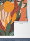 Colorful Leaves Wallpaper, Seamless Pattern Mural, Oversized Custom Size Wall Art, Non-Woven, Non-Adhesive, Modern Wall Paper, Removable