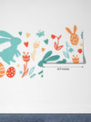 Easter Bunnies Wallpaper, Seamless Pattern Mural, Oversized Custom Size Wall Art, Non-Woven, Non-Adhesive, Modern Wall Paper, Removable