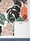 Abstract Shapes, Plants Wallpaper, Seamless Pattern Mural, Oversized Custom Size Wall Art, Non-Woven, Non-Adhesive, Modern Wall Paper, Removable